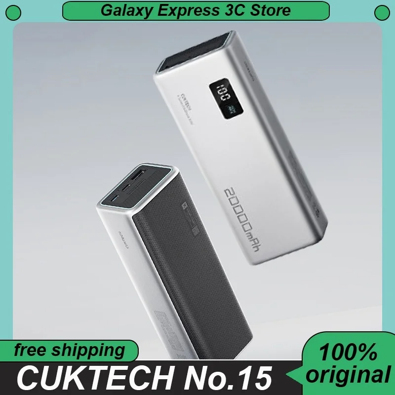 CUKTECH No.15 Power Bank 150W 20000mAh Large Capacity Screen Digital Display Portable Power Bank Custom Phone Charger Accessory