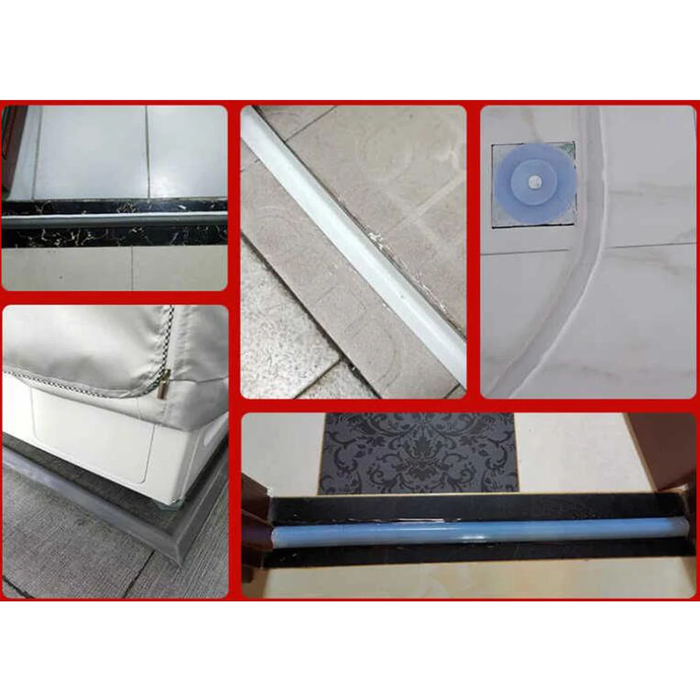 Tapón de agua de silicona para baño, tira de retención de agua autoadhesiva, flexible, puerta de baño, lavadora, barrera de presa de Ducha