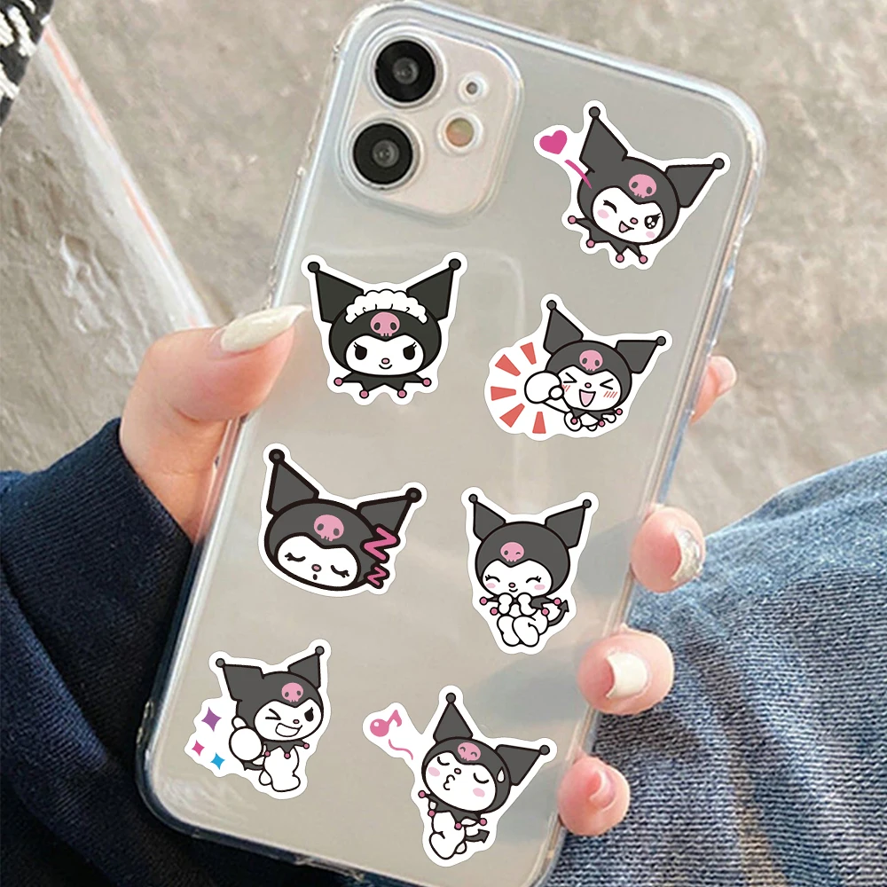 50/100pcs Sanrio Kawaii Kuromi Cartoon Stickers for DIY Stationery Phone Notebook Car Waterproof Cute Girls Anime Party Decals