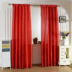 Room Half Blackout Drape Curtains with Sufficient Durability and Ruggedness 1pc Pure Color Satin Tulle Door Window Curtain
