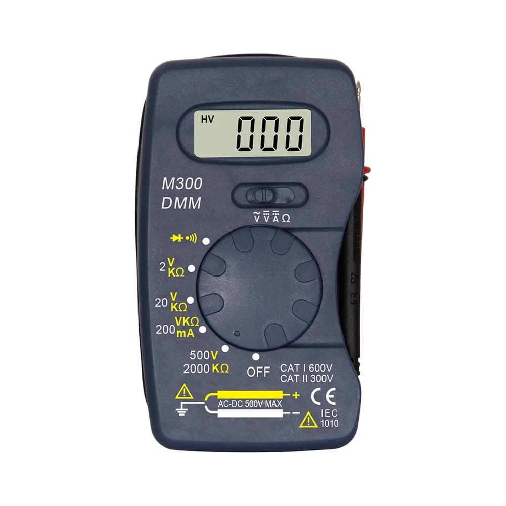 M300 Digital Multimeter Overload Protection Handheld Tester AC DC Voltage Current 200mA Resistance Diode Buzzer