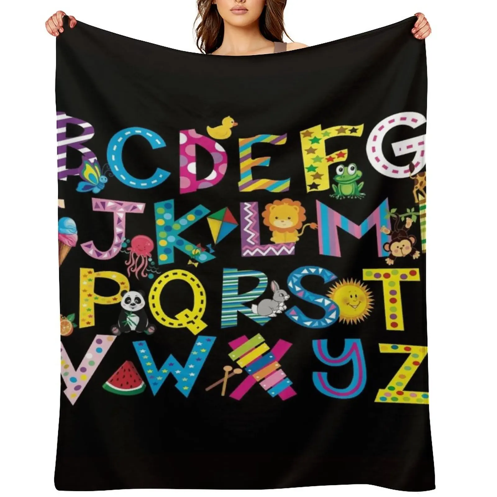 

ALPHABET COLLECTION Throw Blanket Fashion Sofas Thermals For Travel Nap Custom Blankets