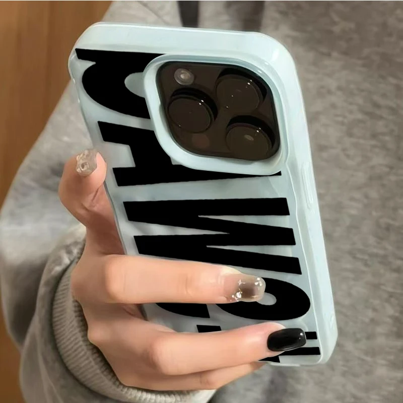Capa de Celular SWAG com Letras Marcantes para iPhone 17 16 Plus 15 Pro 14 13 12 11 Pro Max 17 Air 16E, Capa Traseira de TPU à Prova de Choque para Homens e Mulheres