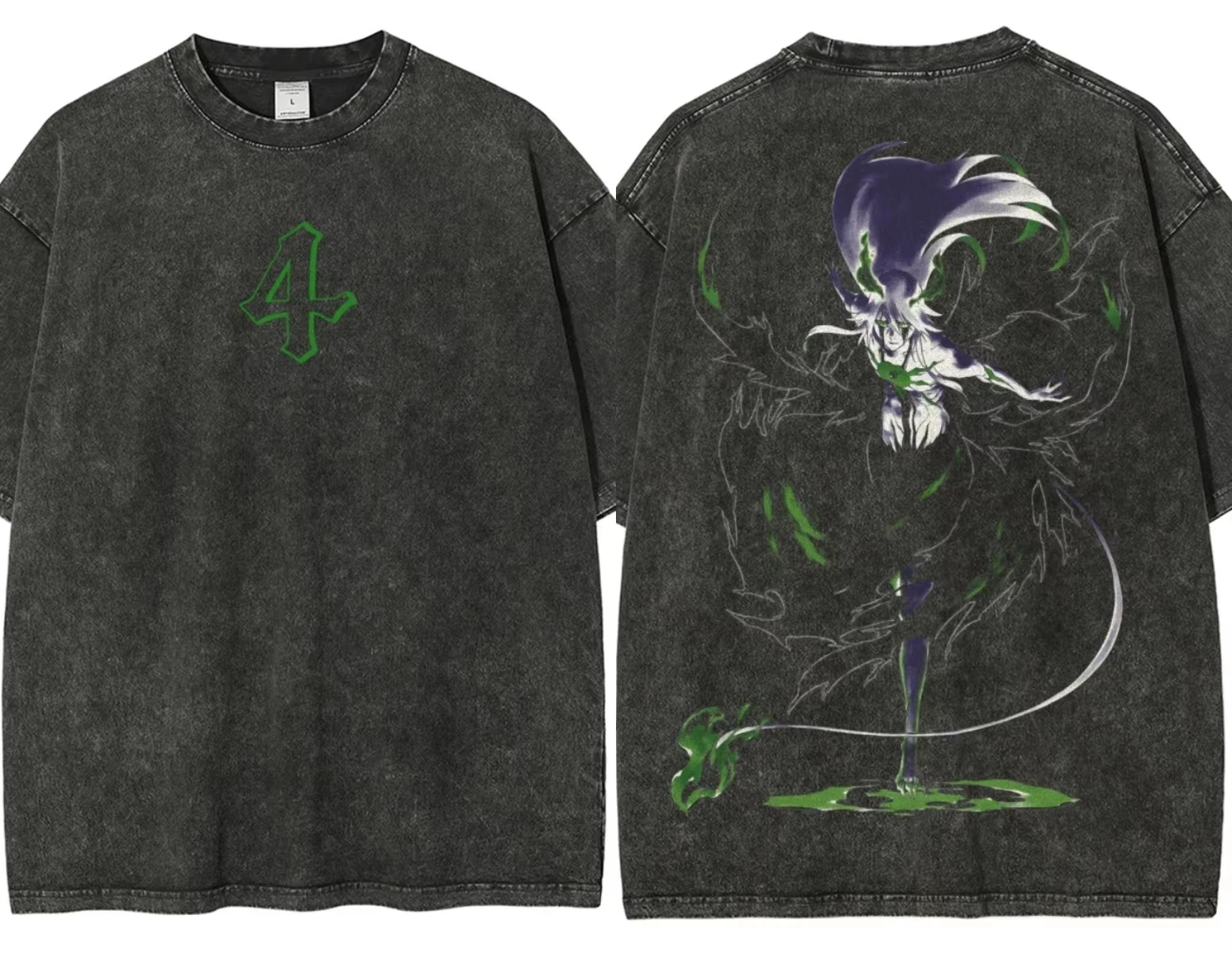Bleach Anime Graphic T-shirt Vintage Washed Shinigami Merch Harajuku Unisex Oversized Crew Neck Cotton Short Sleeve Tee Tops view 4