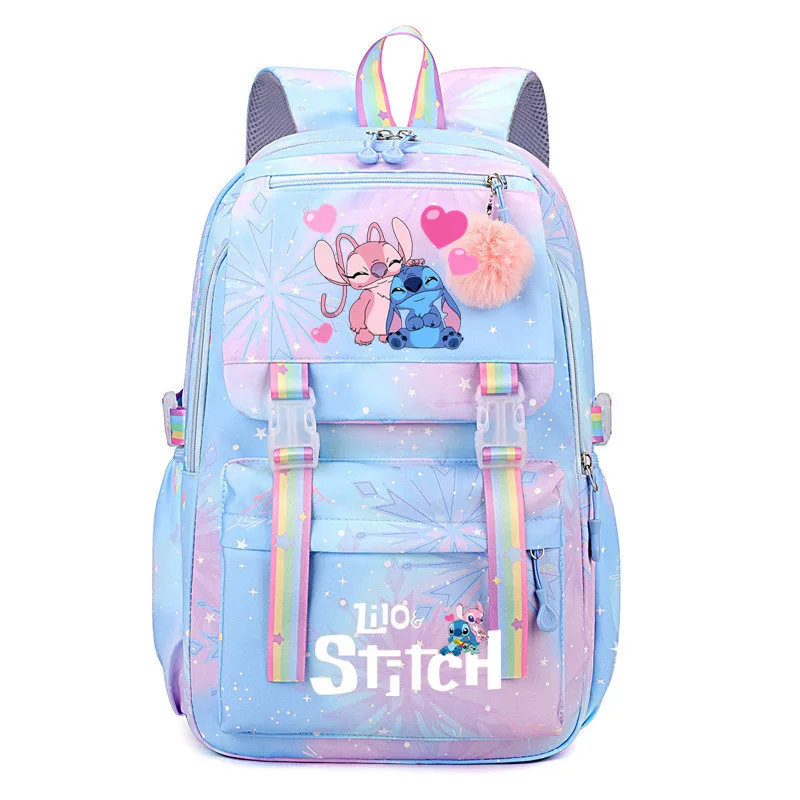 Disney Lilo And Stitch Boy Girl Kids School Book Bags Women Bagpack Teenagers Schoolbags Canvas Travel Laptop Backpack