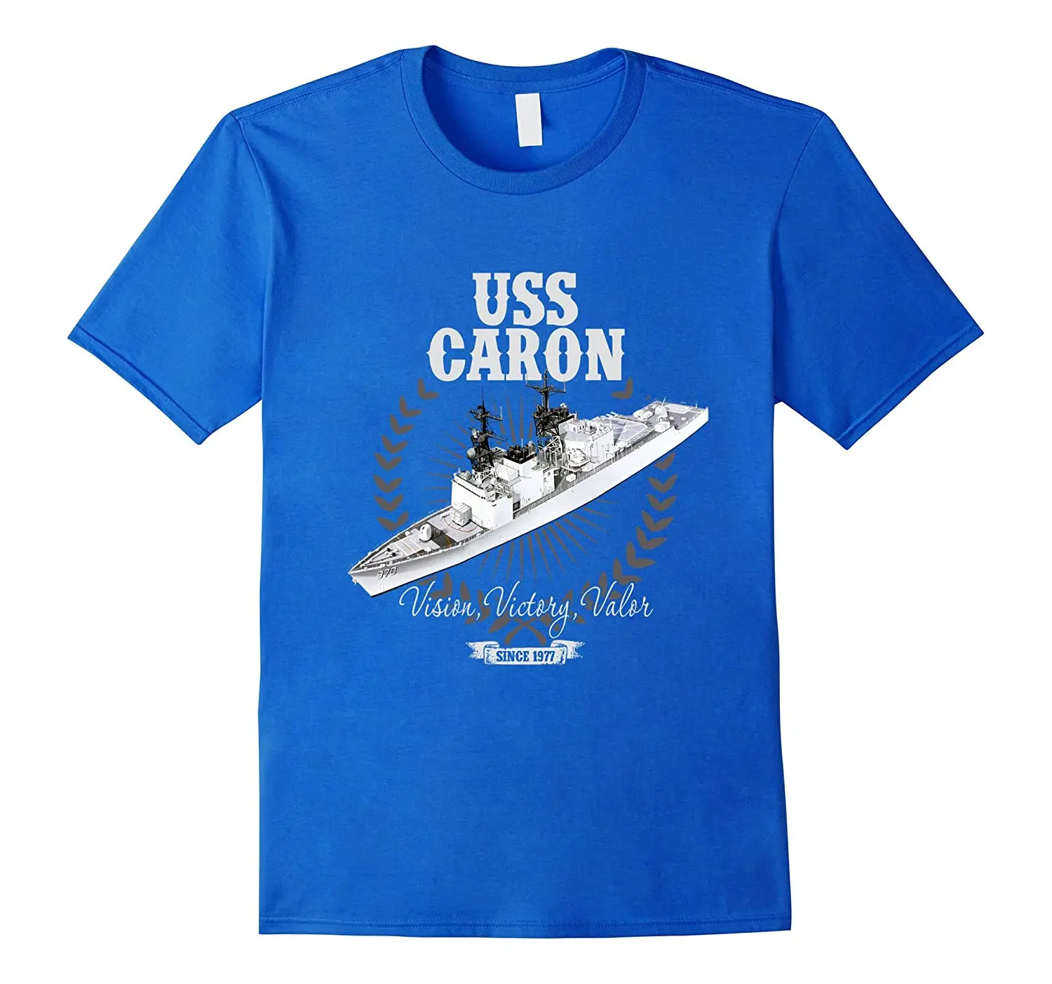 USS Caron DD-970 Destroyer T-Shirt 100% Cotton O-Neck Summer Short Sleeve Casual Mens T-shirt Size S-3XL