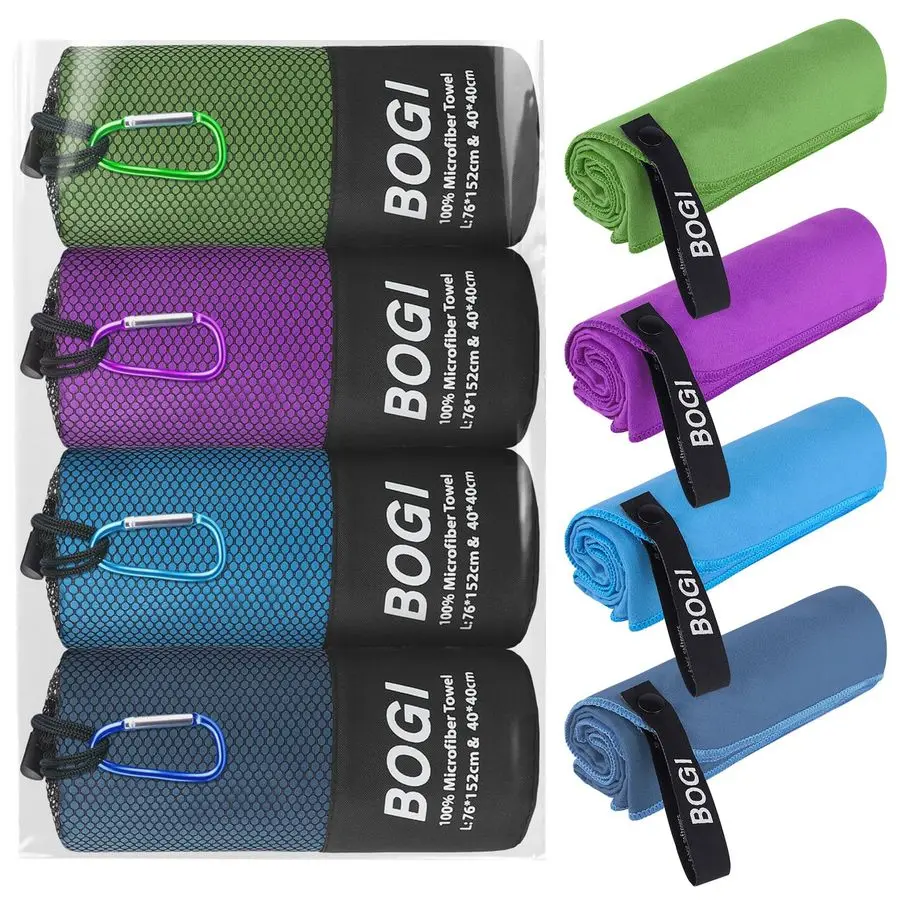 

4 Pack8 pcs Microfiber Travel Sports TowelQuick Dry Towel, Soft Lightweight Microfiber Camping Towel Absorbent Compact Travel To