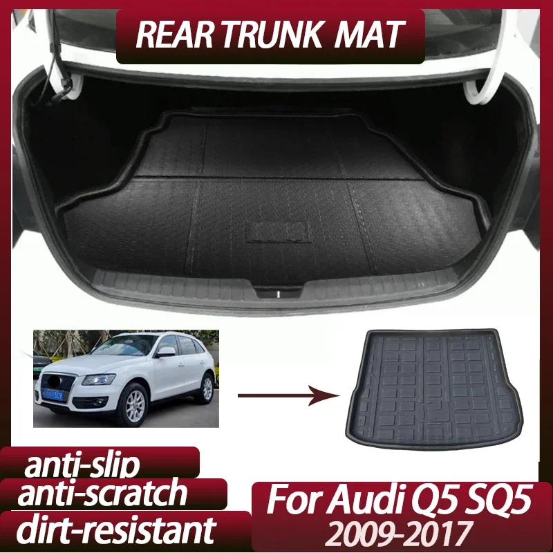 

Коврик на задний багажник автомобиля для Audi Q5 SQ5 2009 ~ 2017, поднос для багажа, водонепроницаемый нескользящий коврик для пола, чехол для багажника, автоаксессуары