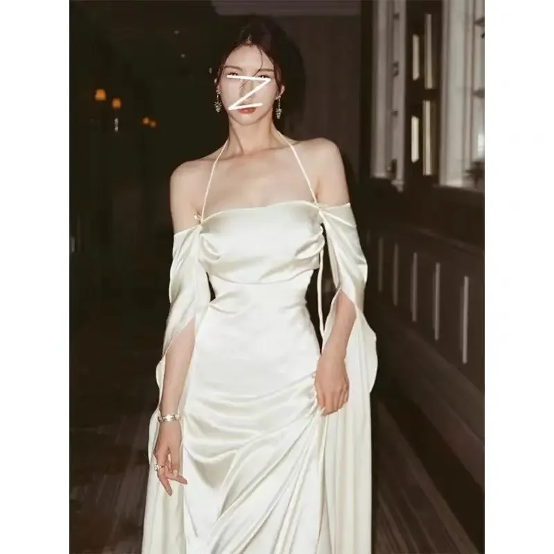 自由奔放に生きるビーチステインミディドレスパーティー女性イブニングデザイン長袖スリムエレガントなボディコンドレスワンピースドレス韓国ファッション