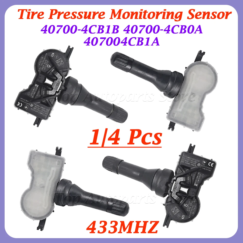 1/4 PCS FOR 2015-2022 Renault Talisman 433MHz 40700-4CB1B 40700-4CB0A 407004CB1A TPMS SENSOR TIRE AIR PRESSURE SENSOR