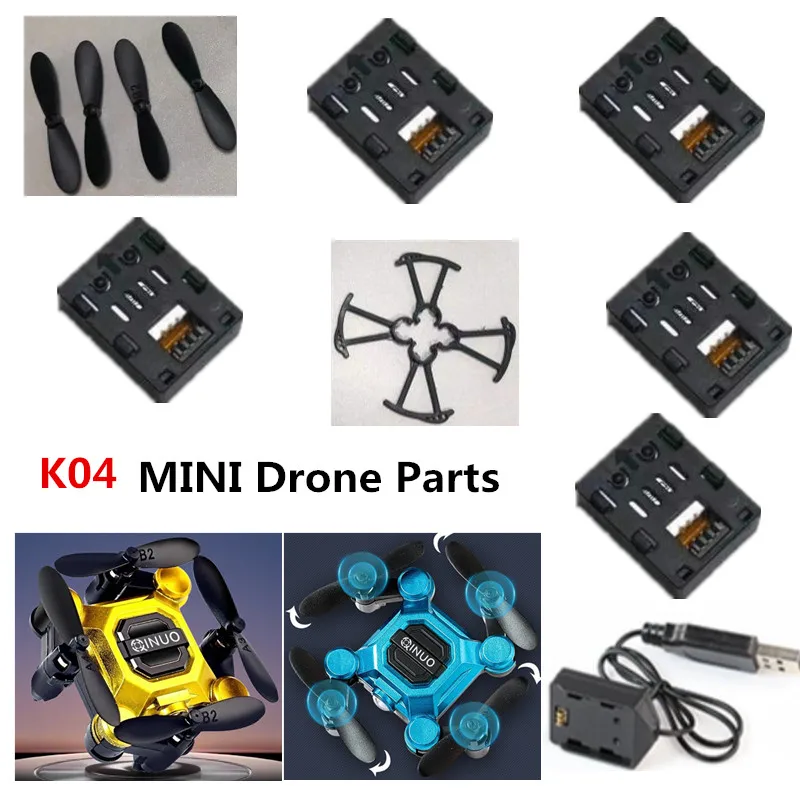 K04 Portable Foldable Remote Control RC Drone Quadcopter Spare Parts Accessory 3.7V 300Mah Battery USB Propeller Protect Frame