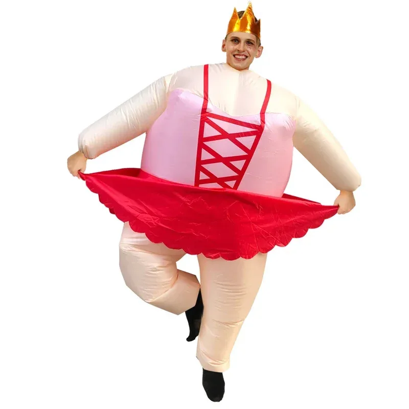 

Inflatable Ballerina Dancer Costumes for Adult Halloween Carnival Men Women Inflatable Fancy Dresses Adult Fat Funny Suits