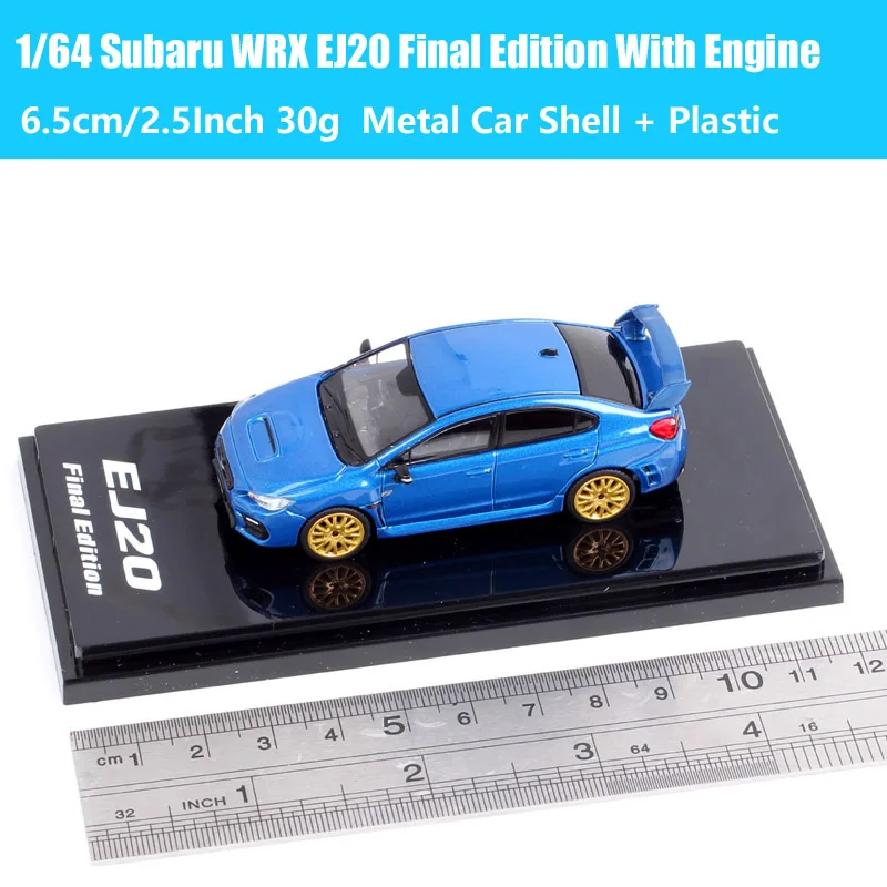 Escala 1/64 Subaru WRX EJ20 edición Final BRZ STl rendimiento modelo de coche deportivo Diecasts y vehículos de juguete Hobby Japón HJ64 motor