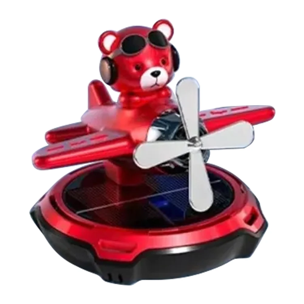 Solar Powered Air Freshener Accessory Aromatherapy Bear Black Car Aromatherapy Environmentally Friendly Invigorating Fragrance