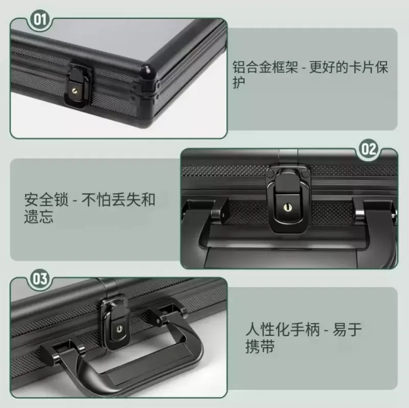 For Portable Lockable Wide Storage Case Frame with Handle Protective Display Box for Trading Cards & Jewelry Collection
