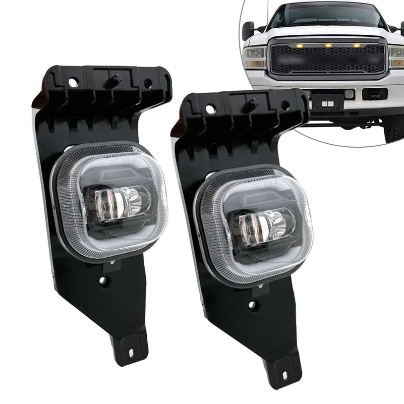 

Newest 2 PCS LED Fog Lights With Angel Eyes DRL Bumper Driving Fog lamp for Ford F250/F350/F450 Super Duty 2005 2006 2007 .