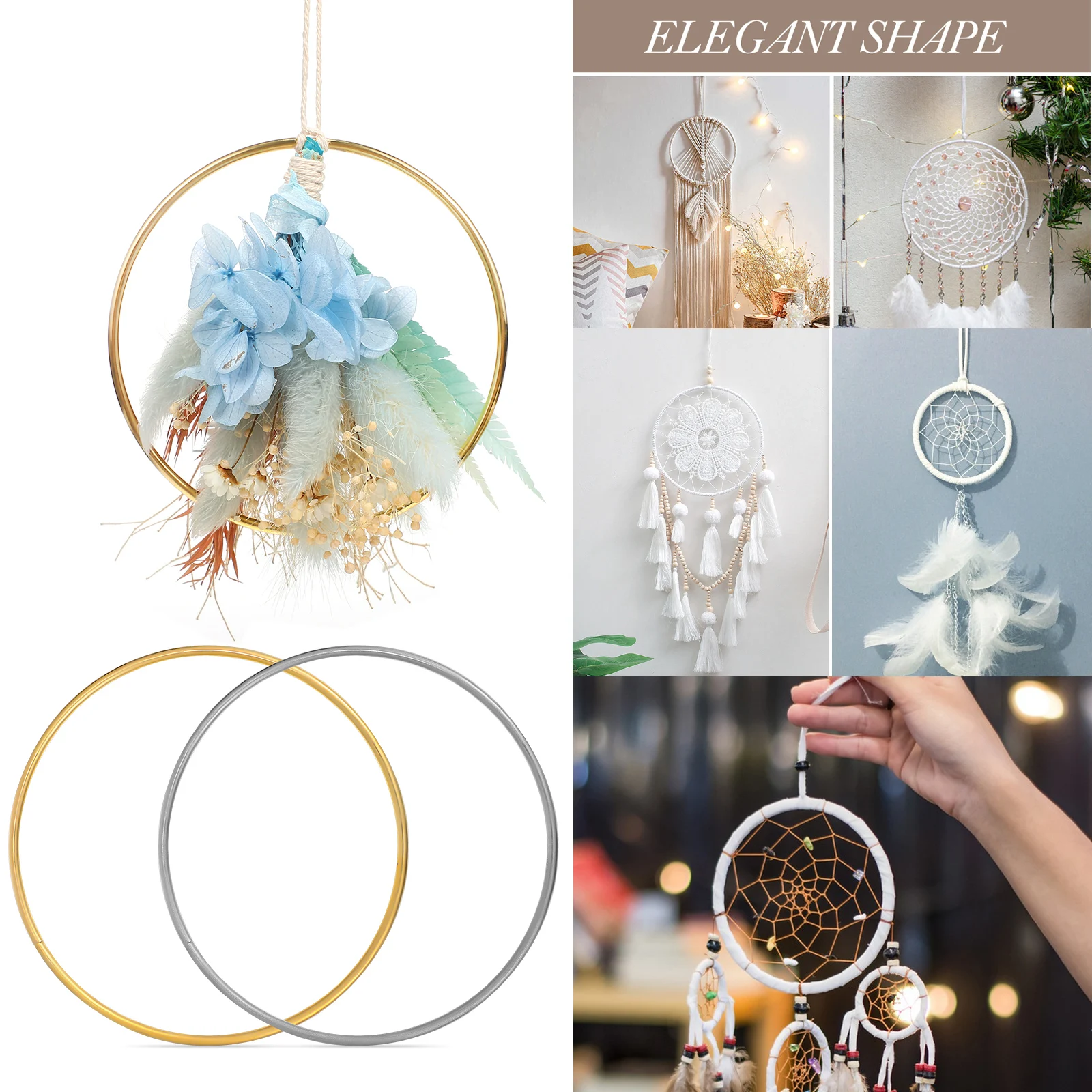 

10 pcs Dream Catcher Supplies Metal Rings For Crafts Diy Decor Macrame Wind Chimes Wall Hanging Craft Making Materials