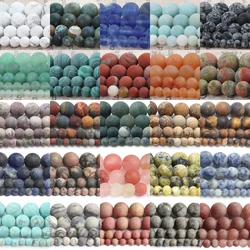 Matte Minerals Beads Natural Stone Beads Dull Polish Hematite Round Loose Spacer For Jewelry Making Bracelets DIY 4-12mm