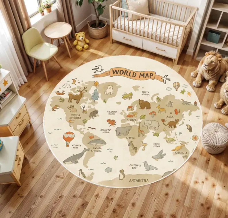 Roadway Toddler Room Round Rug - Outdoor Adventure For Toddlers 评论和价格