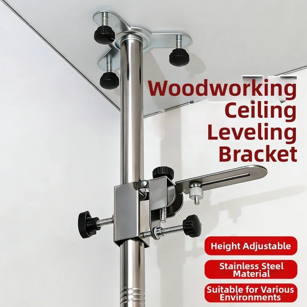 Heavy-Duty Adjustable Ceiling Leveling Bracket Adjustable Support L Shape Pivoting Base With Clip Wall Ceiling Mounted Tool