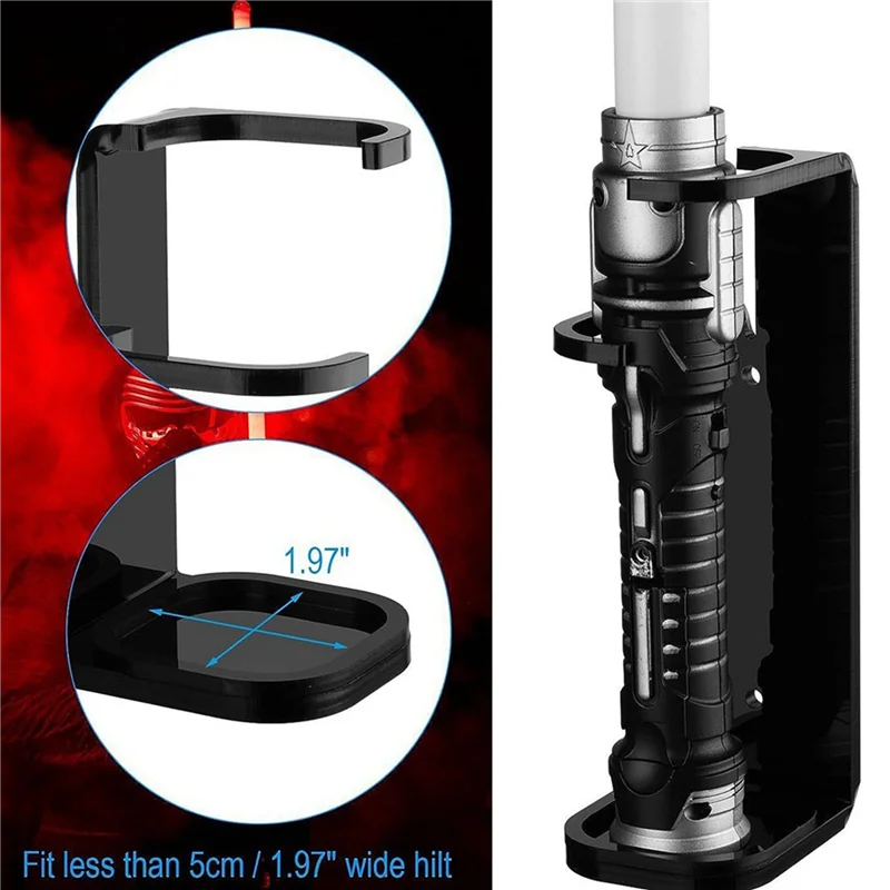 

ABUL-2X Acrylic Clear Light Saber Stand Wall Mount Storage Rack With Screws For Star Planet Lightsaber Display A