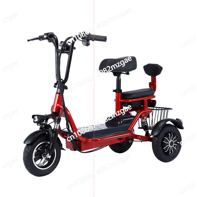 

Electric tricycle household small pick-up children the elderly lady parent-child folding lightweight battery car