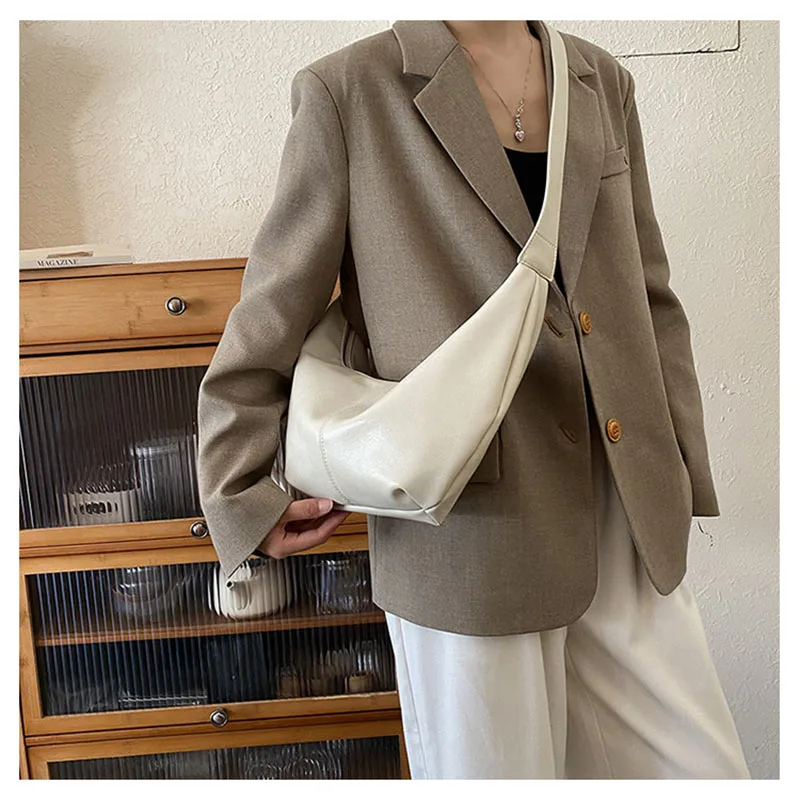 

Сплошной цвет, большая вместительная женская сумка на плечо, модная повседневная мягкая женская сумка из искусственной кожи, сумка-тоут в стиле ретро для поездок на работу и покупок