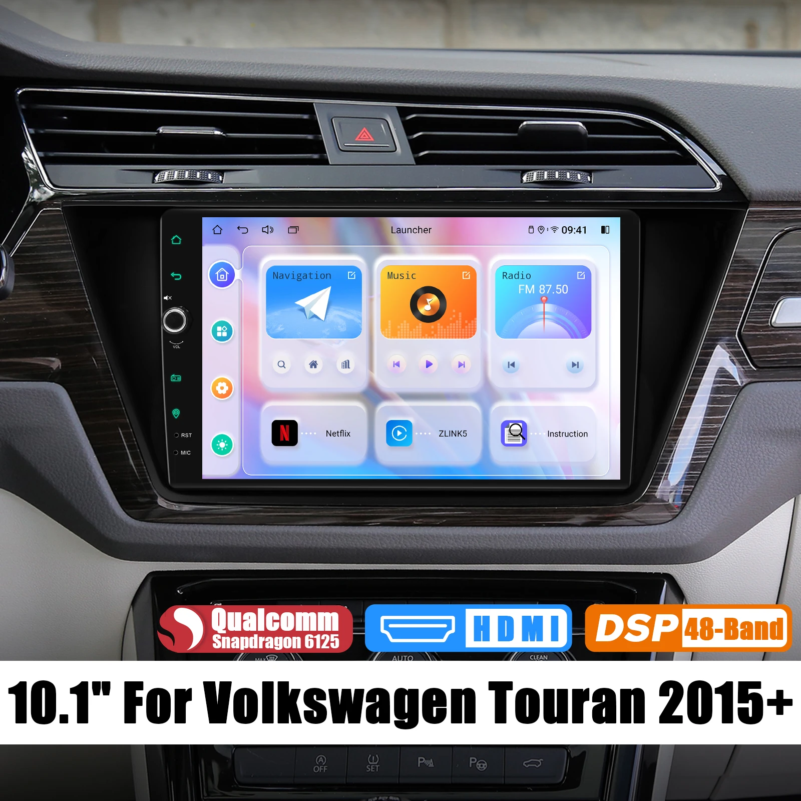 JOYING Upgrade Android 12.0 Car Stereo Head Unit GPS Navigation With Carplay For Volkswagen Touran 2015+ With Dual Canbus System