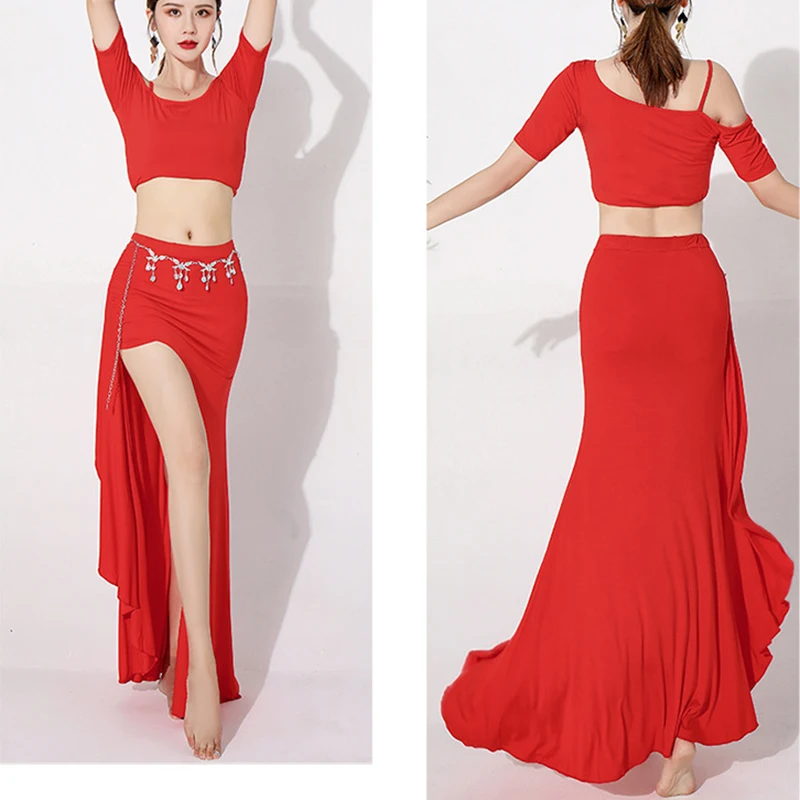 Belly Dance Long Skirt Set Sexy Practice Clothes Oriental Performance Fashion Dress Stage Dance Suit Costume Adults Women 2023