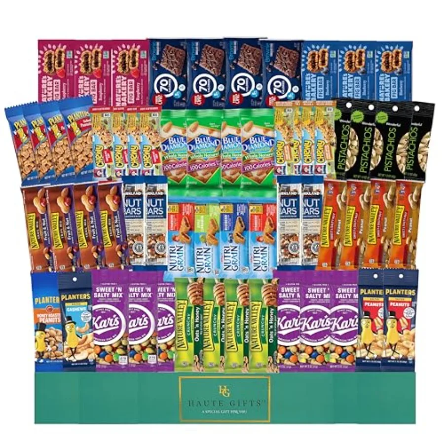 

Набор для здорового питания Ultimate Healthy Care Package, 60 штук: батончики и орехи, ассорти, оптовая упаковка - Здоровый дорожный набор закусок - Военный набор для ухода за собой