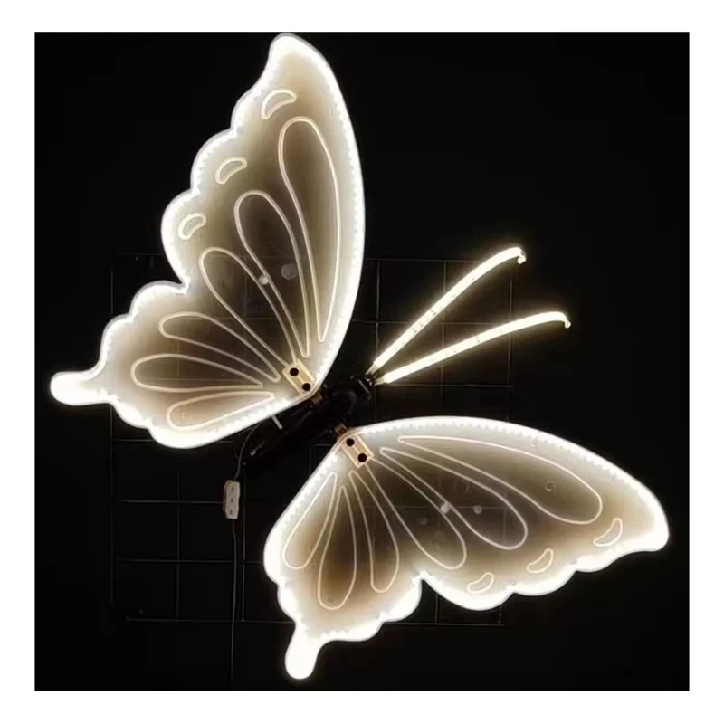 2 pieces of LED outdoor simulation dynamic static butterfly lights holiday party decorations home decor