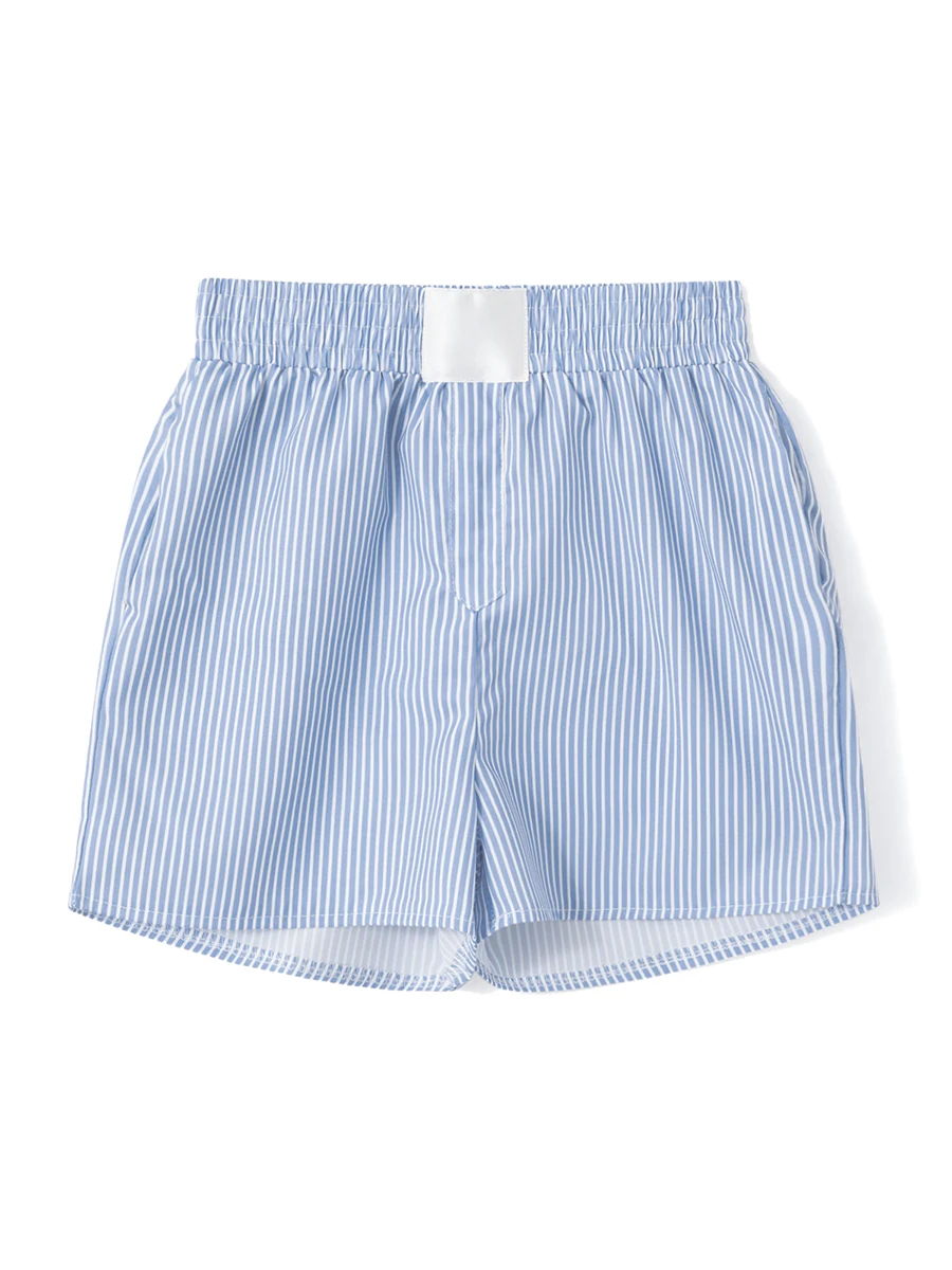 Damen Plaid gestreifte Boxershorts elastische Taille Pyjama Shorts süße Gingham Nachtwäsche y2k schlafen pj Micro Shorts