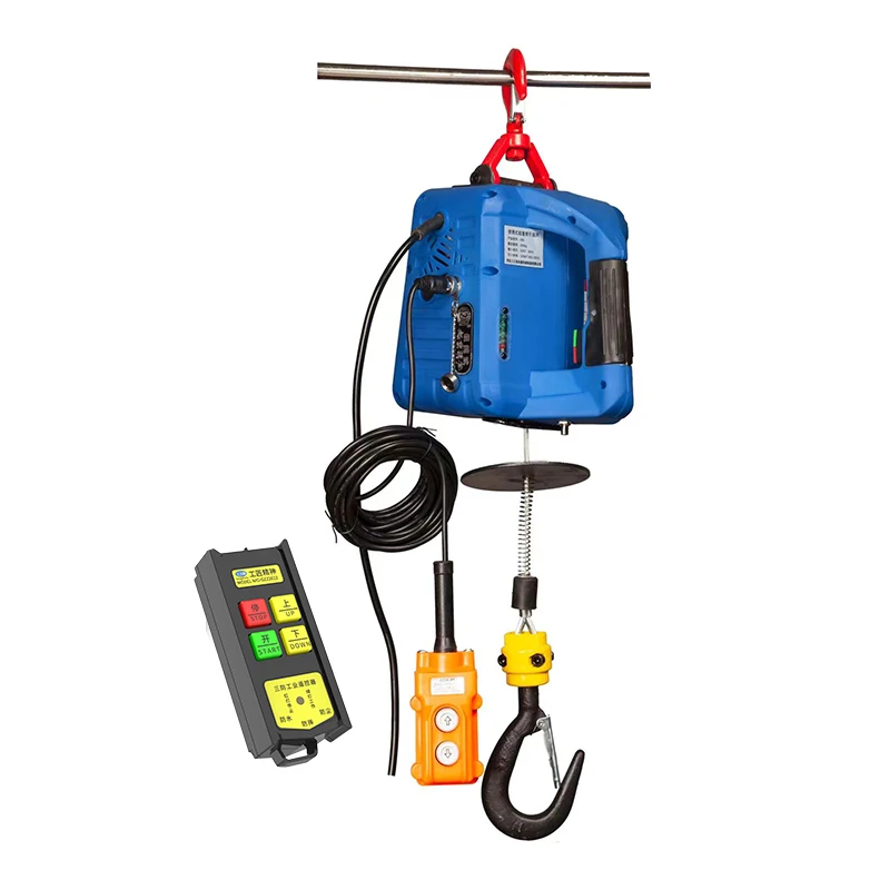 220V Portable Wireless Remote Control Electric Hoist For Home Small Lift Lifting Crane