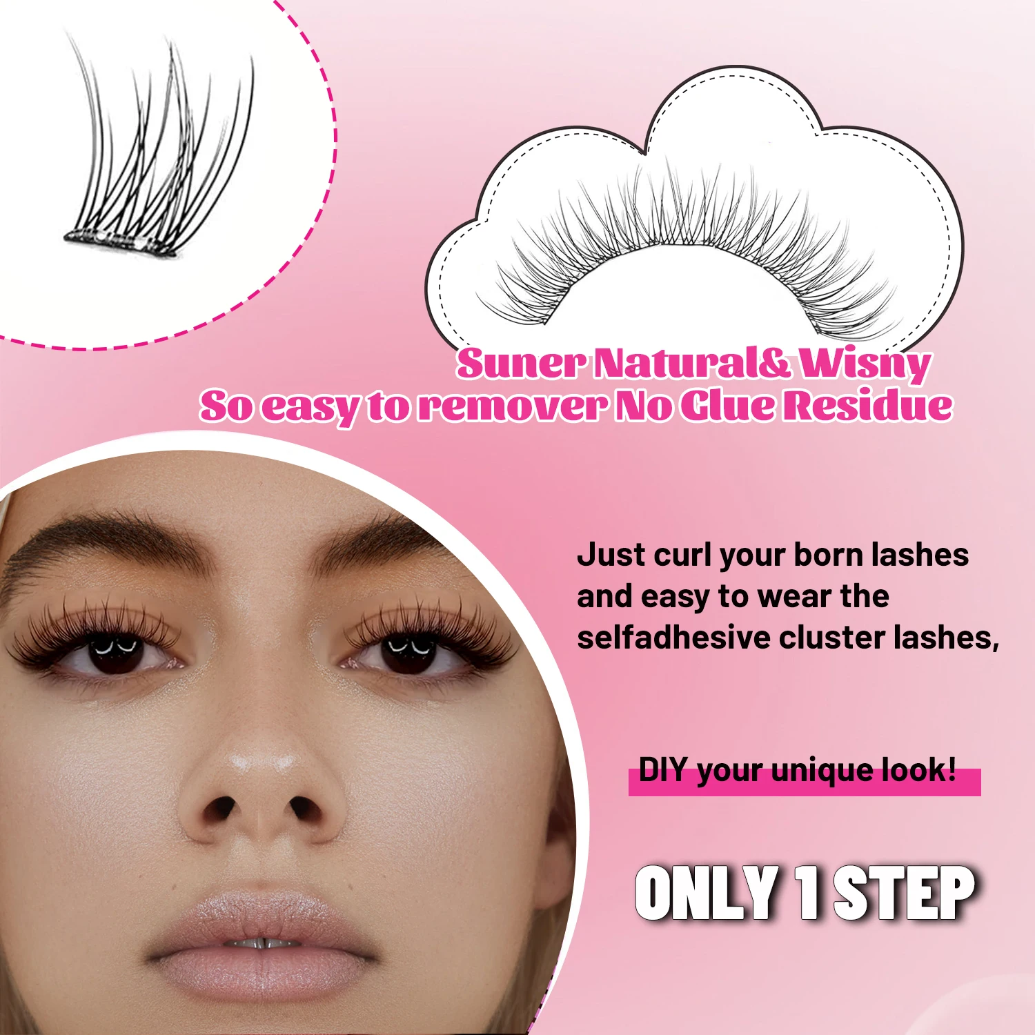 Samoprzylepne kępki rzęs, rzęsy naklejane 11-12mm naturalne rzęsy w stylu manga, wielokrotnego użytku rzęsy bez kleju, rzęsy C Curl o naturalnym wyglądzie, wstępnie przyklejane rzęsy, ultracienkie i lekkie, łatwe w użyciu dla początkujących (bez pozostałości, długotrwałe)