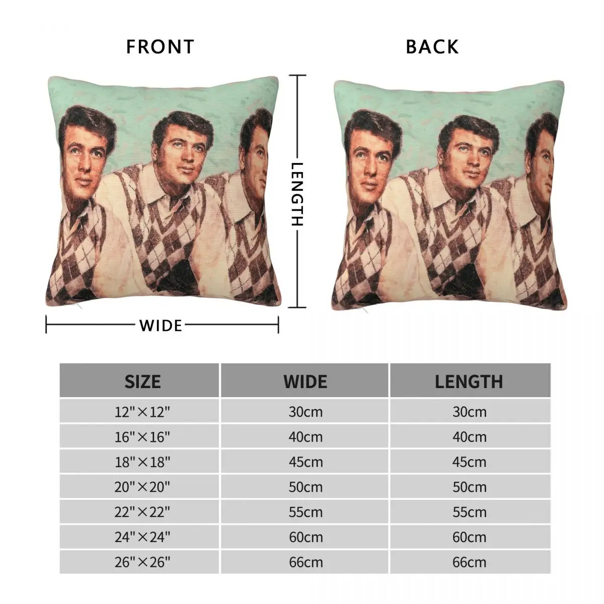 Rock Hudson Actor Square Pillowcase Polyester Linen Velvet Printed Zip Decor Car Cushion Cover Wholesale 18