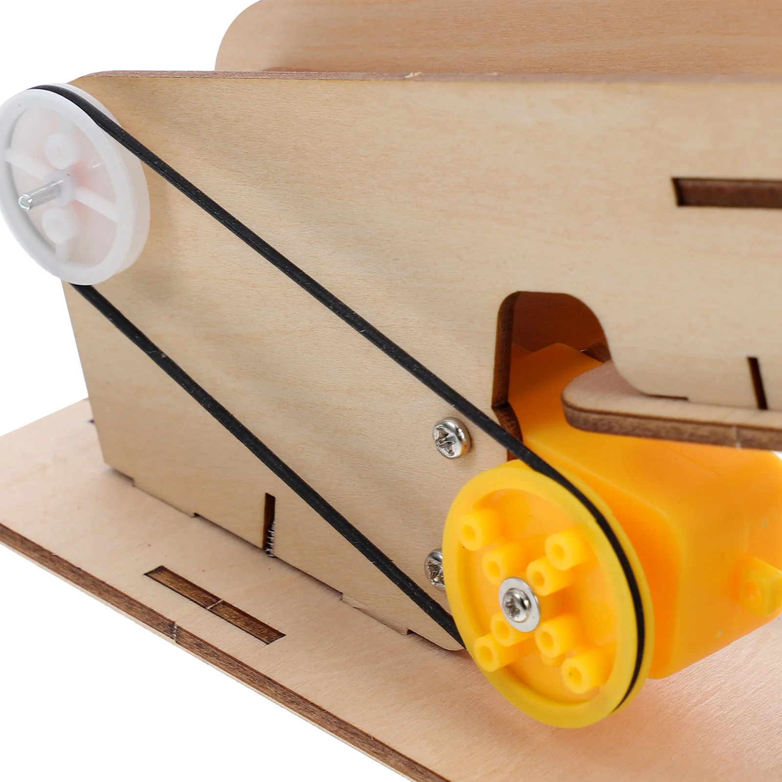 Kit scientifique STEM en bois avec convoyeur électrique pour enfants, expérience de physique DIY, construction en bois, puzzle éducatif 3D