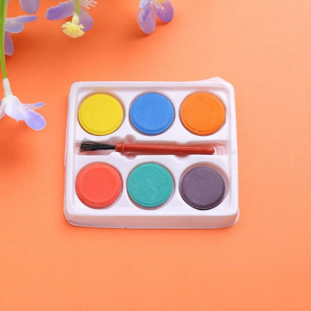 جودة عالية مع فرشاة الرسم مجموعة الطلاء بالألوان المائية الصلبة قابل للغسل مجموعة الطلاء الزيتي 6 ألوان اللوحة الصباغ مجموعة جوائز