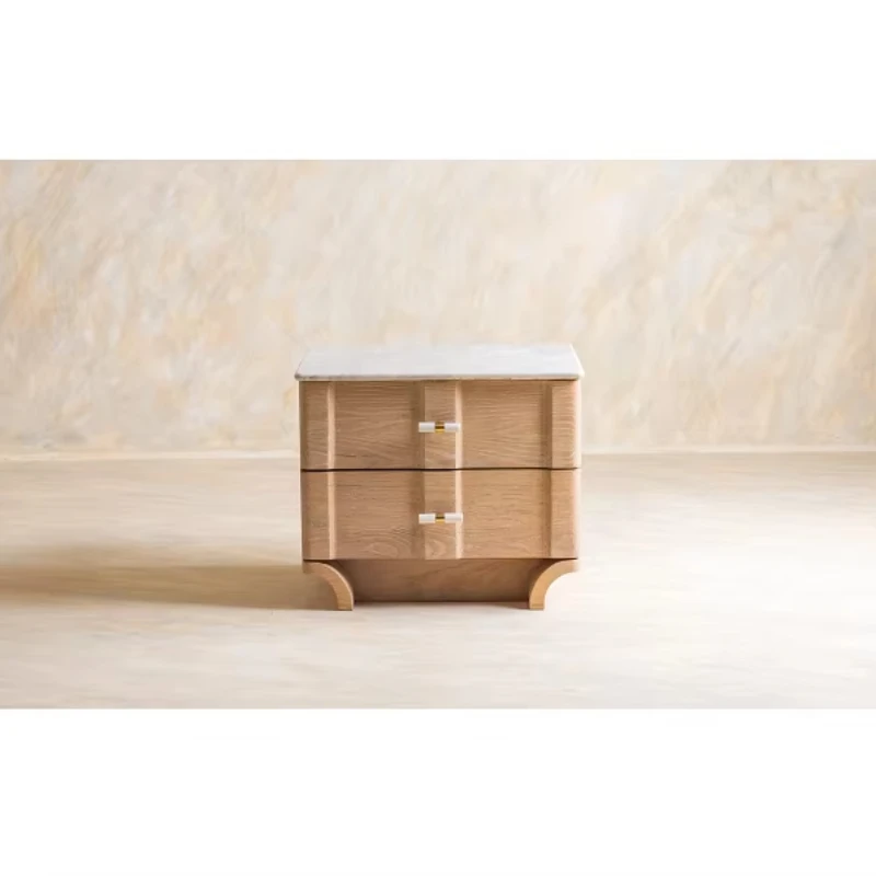 

Wooden bedside table Bedside table with smooth surface