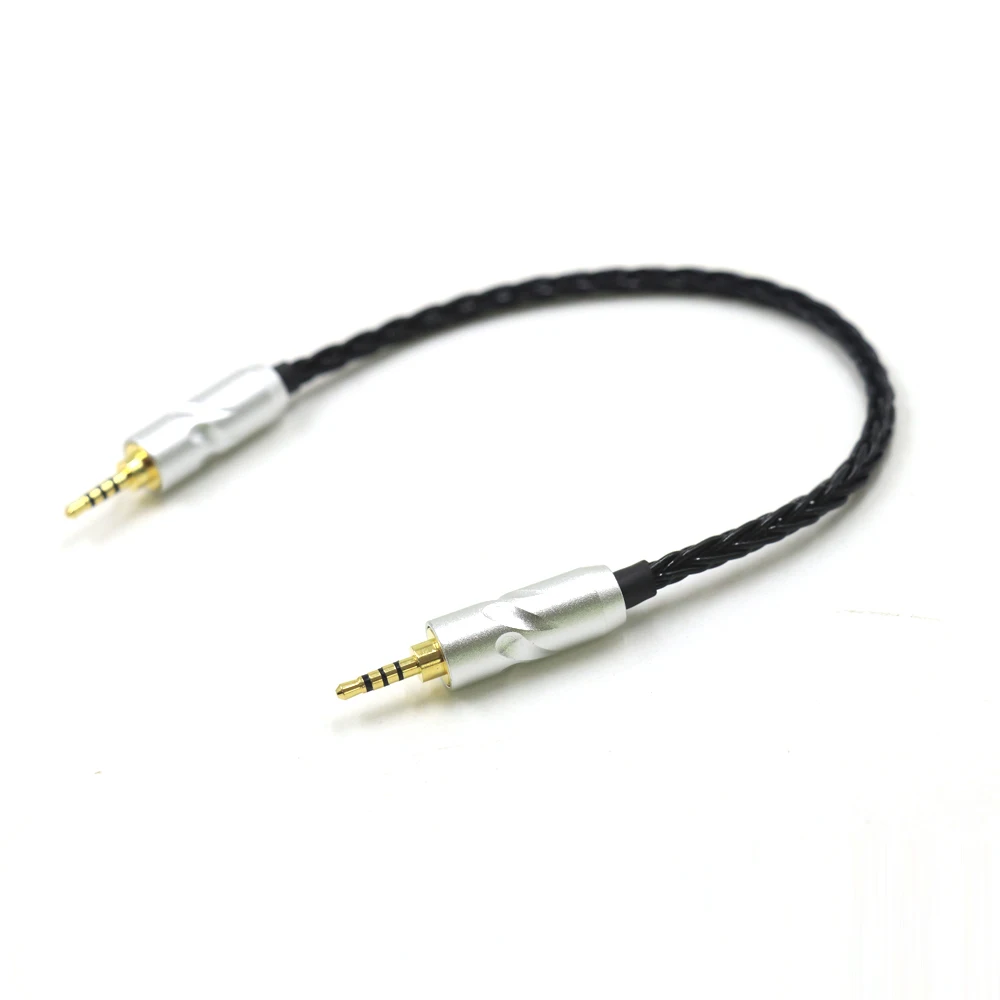 TOP-HiFi-Cable Adaptador de Audio macho a macho, 2,5mm, TRRS, chapado en plata 7N, 2,5 a 2,5, conector de Cable de equilibrio