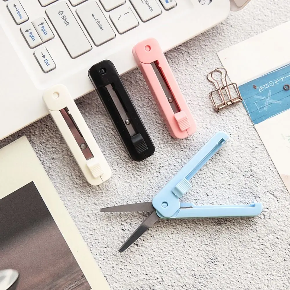 Kids DIY Student School Paper-Cutting Safe Folding Scissor Mini Fodable Scissor Handwork Art Tools Handcraft Scissor