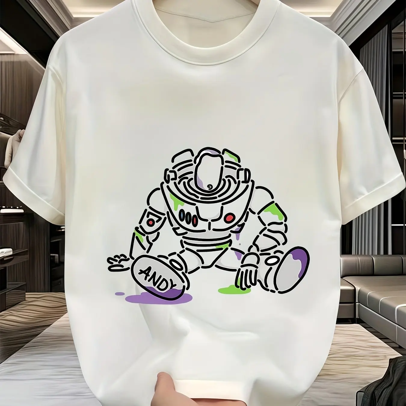 

Disney Toy Story Bath Cartoon Animated T-Shirt Boys and Girls Summer Leisure Sports Family Parent-Child Wear Short Sleeves Top