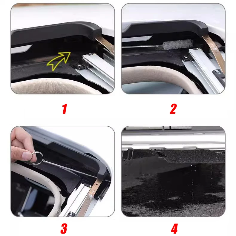 Cepillos de tubo de limpieza de coche con orificio de drenaje de 3/5m, dragado de drenaje Flexible, cepillo de limpieza de techo solar, accesorios de herramientas de limpieza de lavado de coche