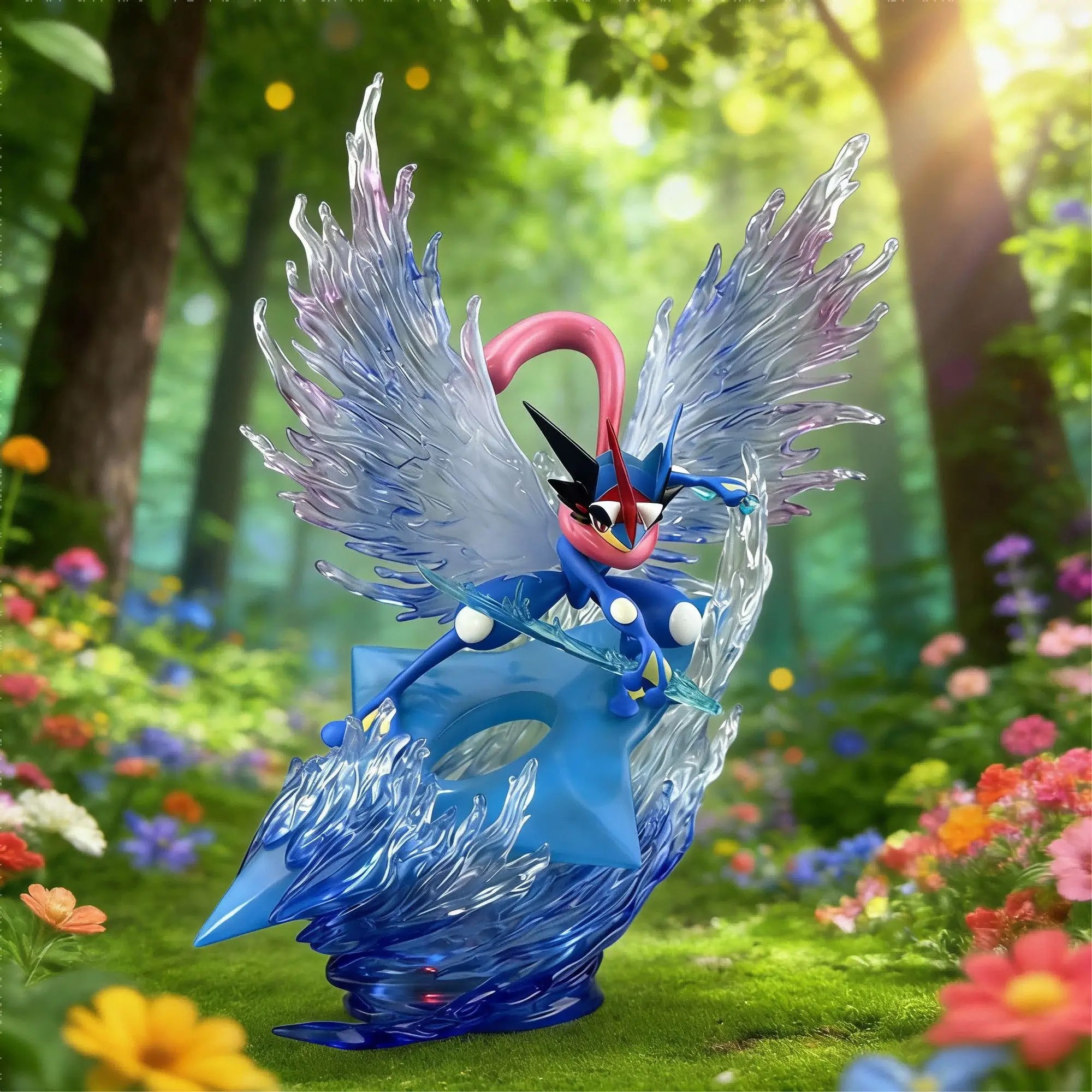 ポケモン四つ葉のクローバーグレンニンジャ蝶潮プレイモデルおもちゃデスクトップ装飾装飾品男の子のためのホリデーギフト