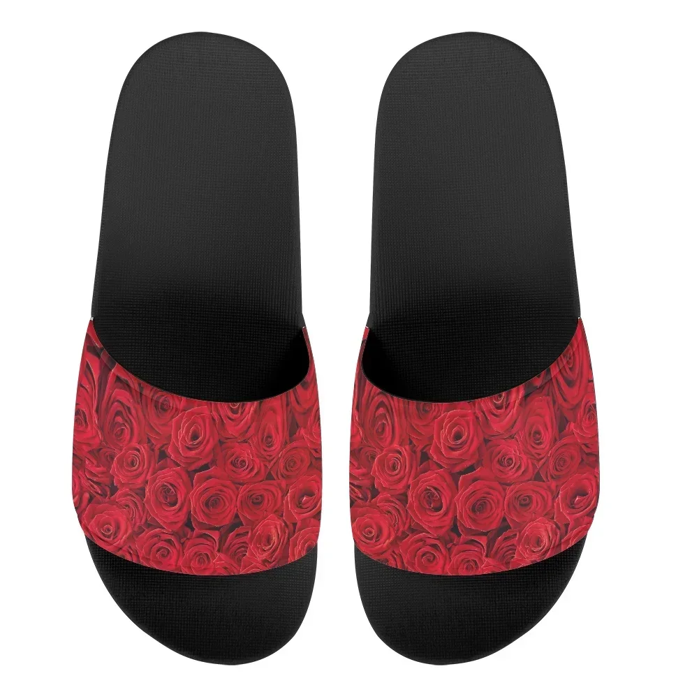 Roses Leopard and Gold Custom Made Sublimation Print Fashion Men Women Slippers Slides Sandals view 4