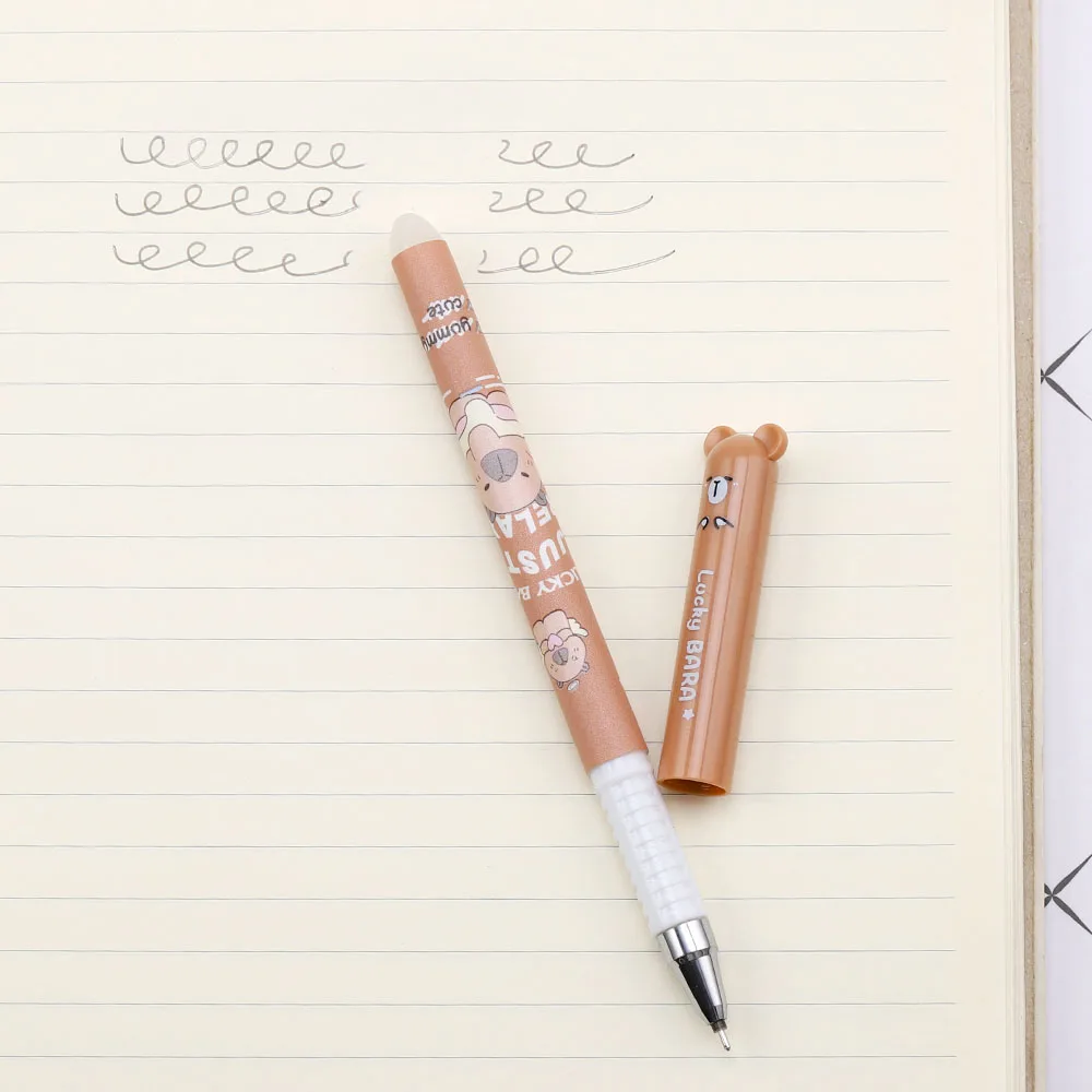 4 Pieces Lytwtw's Cartoon Cute Kawaii Capybara Unicorn Erasable Pen Creative School Office Gel Pens Suppliies Stationery image 3