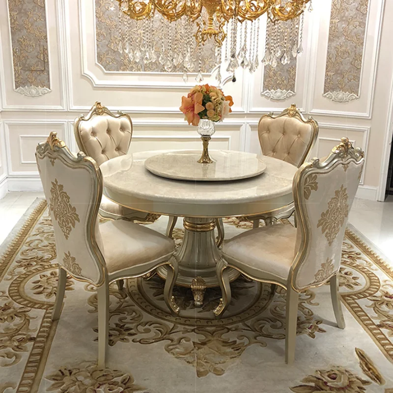 Round Luxury Dining Table Kitchen Nordic European Restaurant Dining Table Sets Marble Design Muebles De Cocina Home Furniture