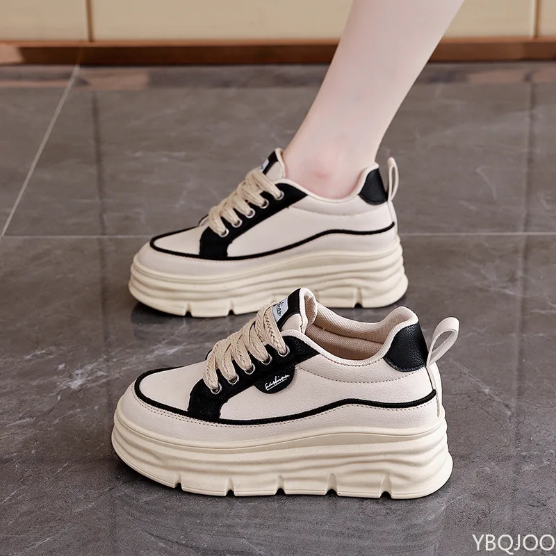 新しいファッショナブルな多用途カラーブロックレディースシューズ春秋厚底耐摩耗性スニーカーカジュアル通気性シューズ