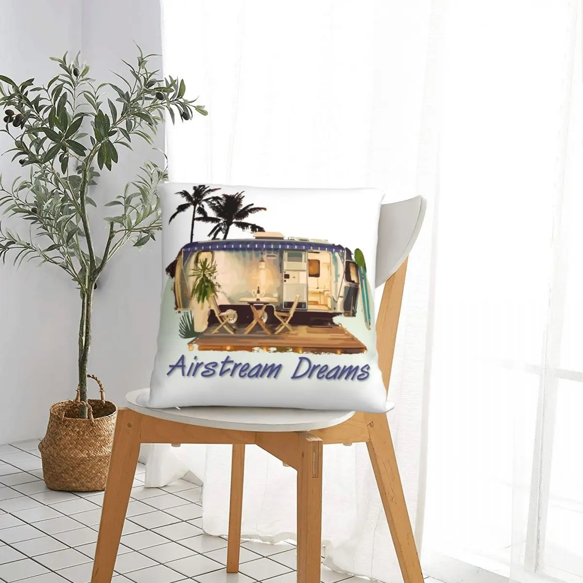 Airstream Dreams Pillowcase Camping Camper Caravan Dakimakura Pillow Case Decor Cushions Cover Home Sofa Bed Bedding Cute