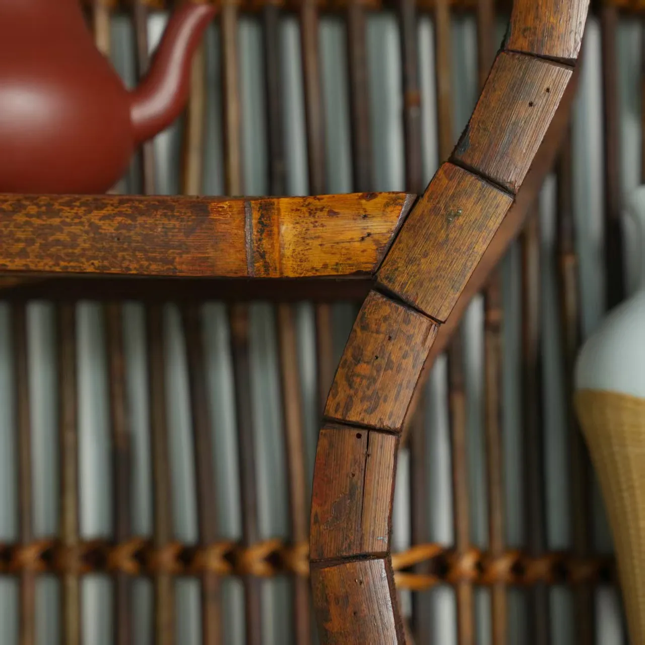 خزانة كتب معلقة على الحائط للمكتب المنزلي، إطار من الخيزران متعدد الوظائف، إطار من الخيزران #4