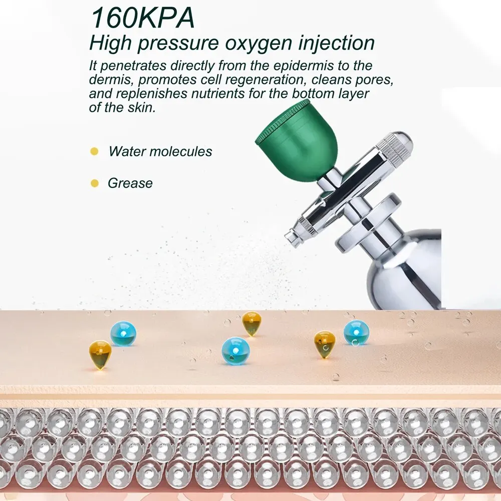 جهاز أوكسجين بخاخ ضباب نانو عدة رذاذ للأظافر وشم الأظافر أداة بندقية تزيين فن التجميل